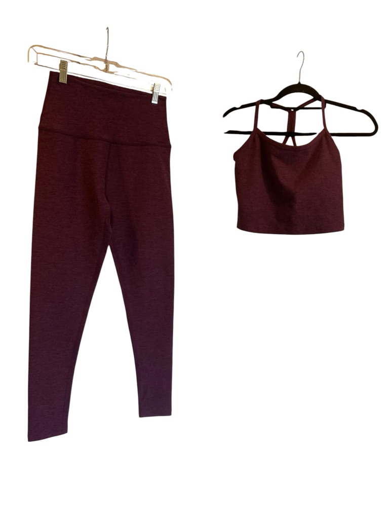 Nwt Beyond Yoga Leggings And Tank Set Purple Size M